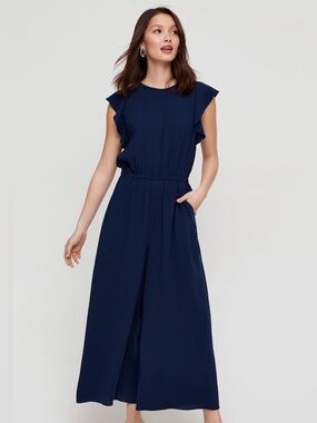 Wilfred Fleurette Wide Leg Japanese Crepe Jumpsuit Size L